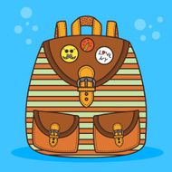 Retro hipster female rucksack