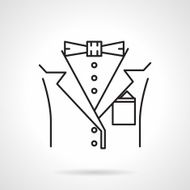 Black line vector icon for male suit