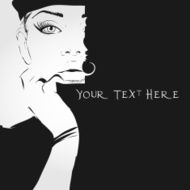 Fashion girl in sketch-style N128