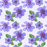 Seamless blue floral vector pattern