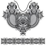 Neckline grey embroidery fashion