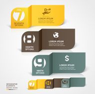 Modern business paper cut infographics number template