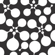 Black and white round bubbles repeat pattern Vector background wallpaper