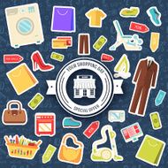 Many object purchased in the shop abstract background N2
