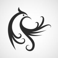 Vector logo design template Abstract bird silhouette background