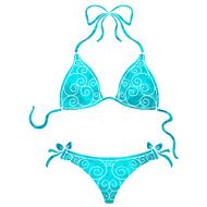 Watercolor turquoise beach swimsuit