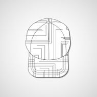 Abstract illustration on peaked cap N41