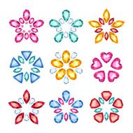 Colorful gemstones jewelry symbols set Star shape