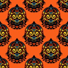 Abstarct damask orange vector pattern
