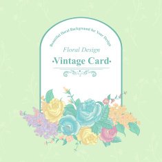 Vintage Greeting Card with Wildflowers N2