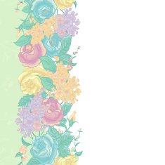 Seamless Floral Border with wildflowers