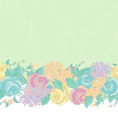 Seamless Floral Border with wildflowers N2