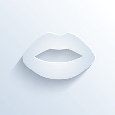 Lips icon with shadow