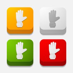 square button gloves N4