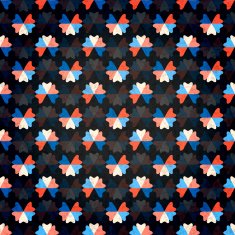 Pattern with mixed hearts on black background