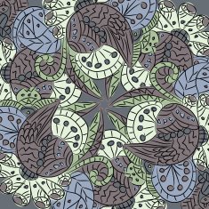 Pattern with flowers and wings N2