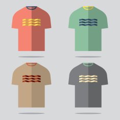 Flat Design T-Shirt Set Vector Illustration N4