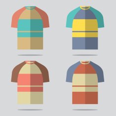 Flat Design T-Shirt Set Vector Illustration N6
