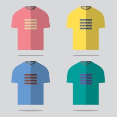 Flat Design T-Shirt Set Vector Illustration N8