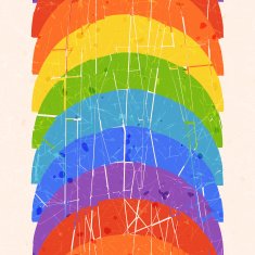 Seamless vertical pattern with rainbow