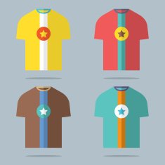Flat Design T-Shirt Set Vector Illustration N10