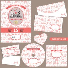 Wedding Design template set Pattern decoration