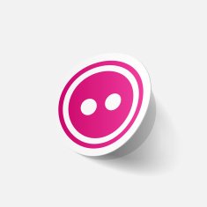 Realistic paper sticker sewing Button N5