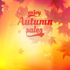 Autumn sale realistic Leaves typography poster N7