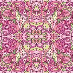 Asian Vector Colorful Ornate seamless pattern