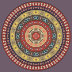 Abstract circle with decorative elements in ethnic style