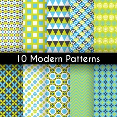 Different modern vector seamless patterns