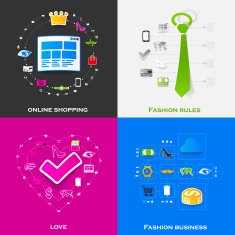 Set of modern stickers Fashion
