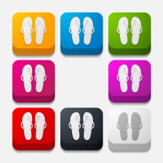 square button slippers
