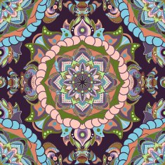 Colorful fantastic seamless pattern Ethnic background