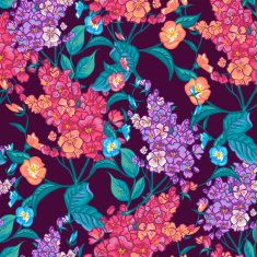 Seamless background with bouquets of wildflowers