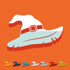 Flat design witch hat N2