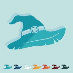 Flat design witch hat N4