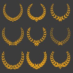 set of monochrome vector wreaths