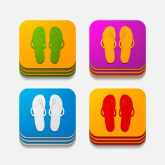 square button slippers N3