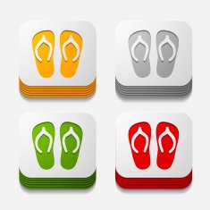 square button slippers N5