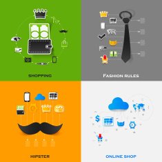 Set of modern stickers Fashion N2