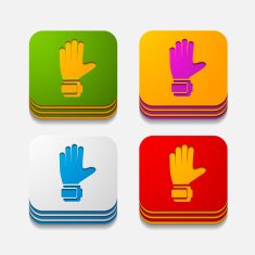 square button gloves N11