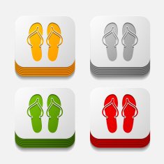 square button slippers N6
