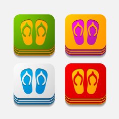 square button slippers N7