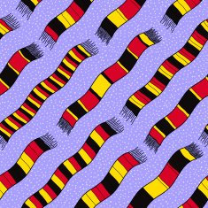 Winter background with Germany Flag Scarves Seamless vector pattern