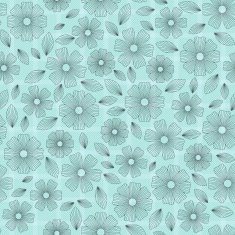Pattern with abstract flowers outline