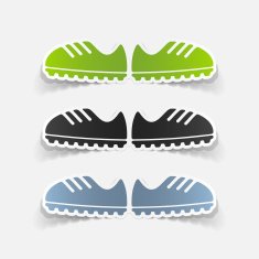 realistic design element sneakers N19