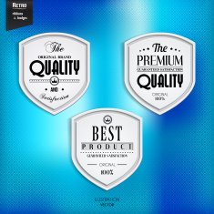 Set of retro stamp tag label badge on color background