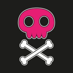 Pink skull with crossbones N2