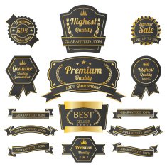 Vintage premium quality labels set N6